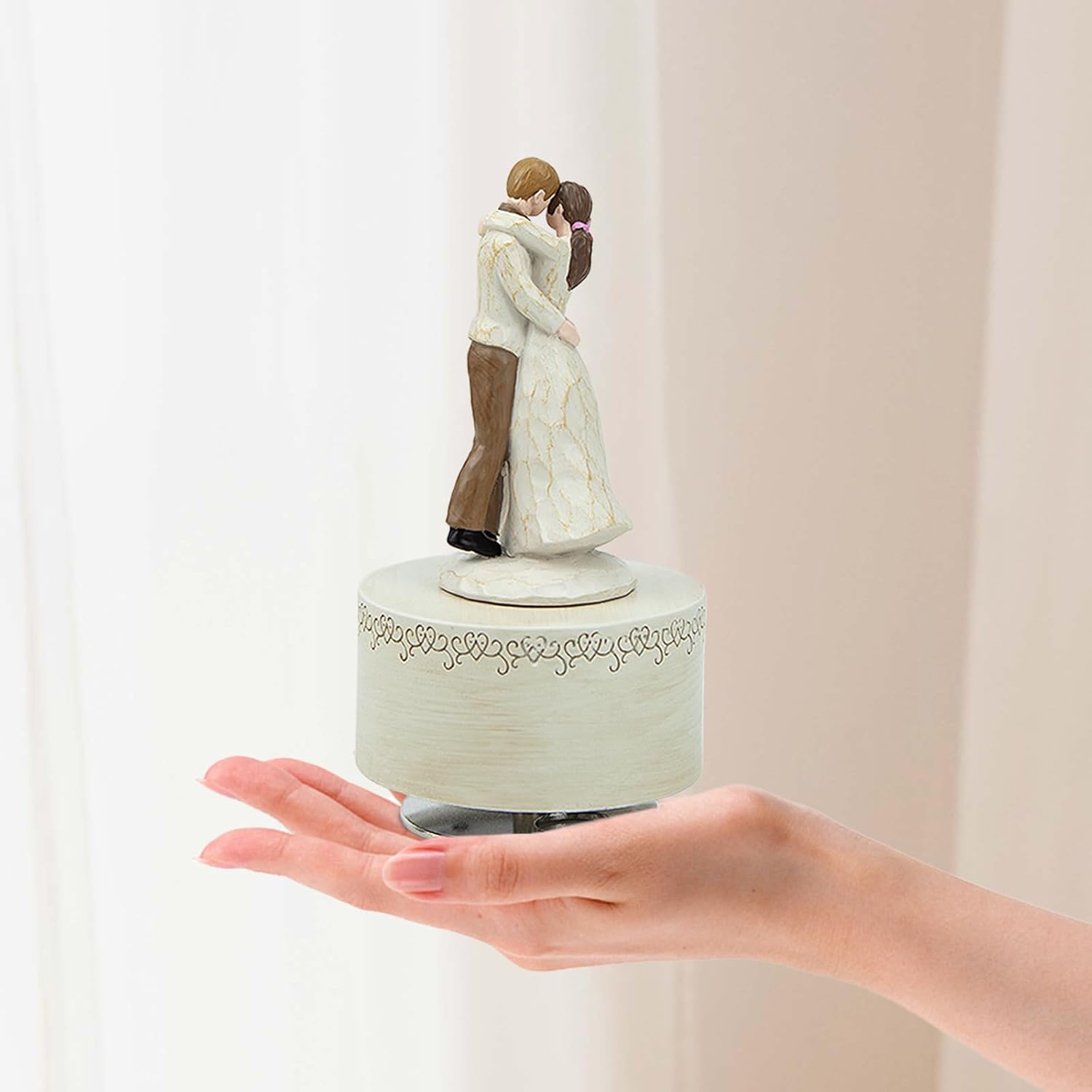 Falling in Love Couple Music Box Figurine