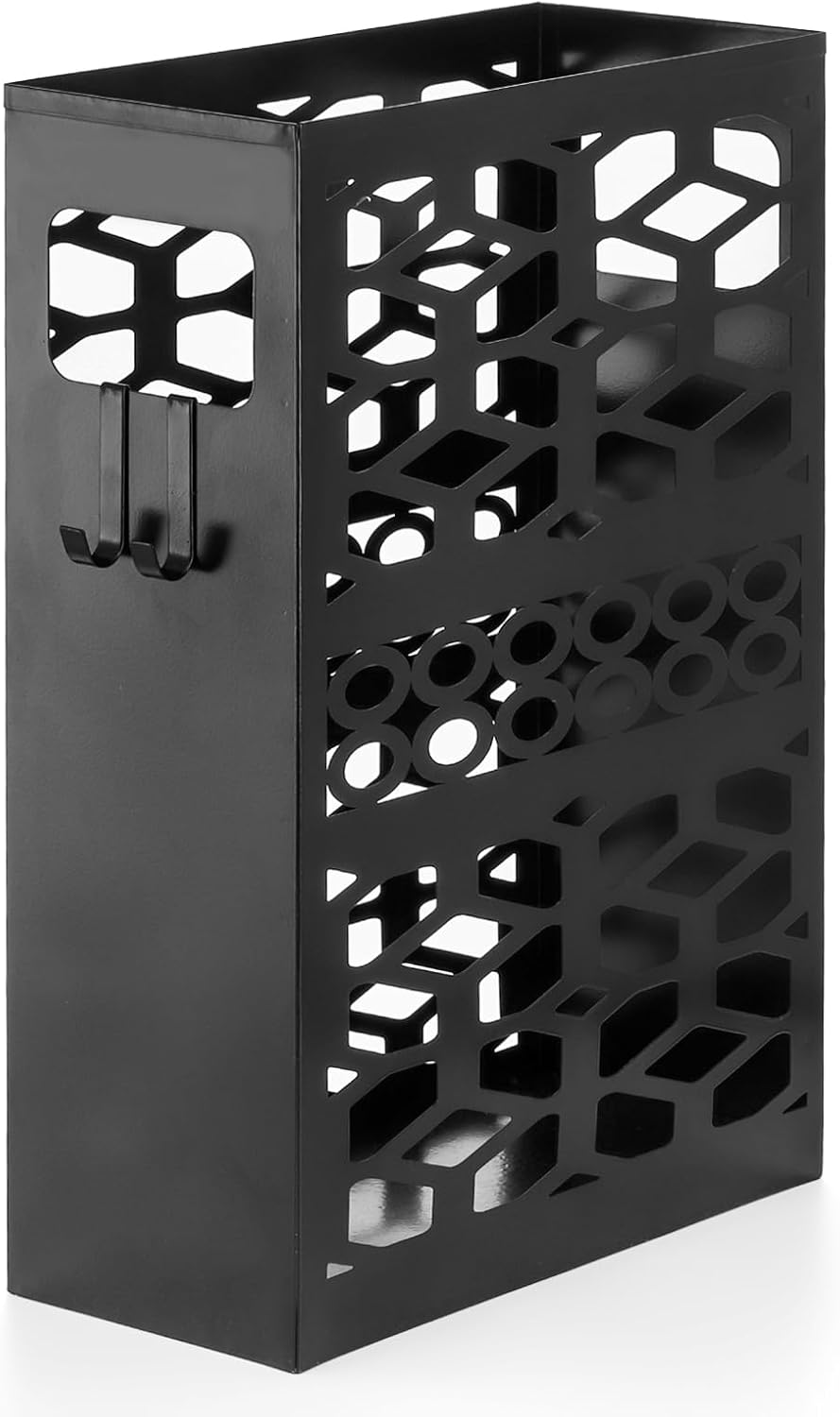 ZENFUN Metal Umbrella Holder with 2 Hooks Black