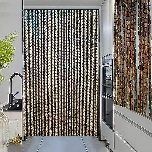Wcxixo Bamboo Beaded Door Curtain Handmade Decorative Panel