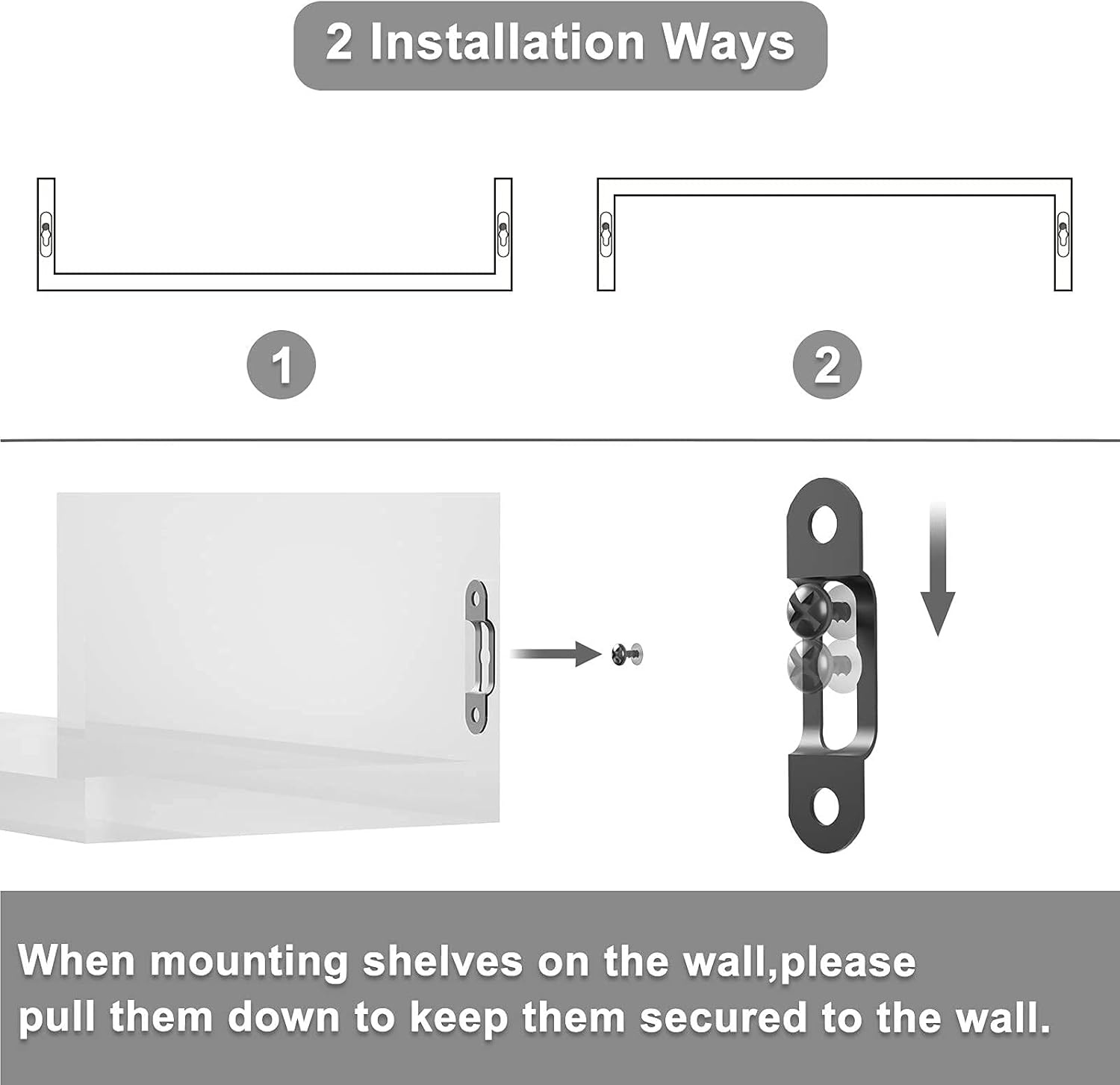 SRIWATANA Floating Shelves Wall Mounted Black