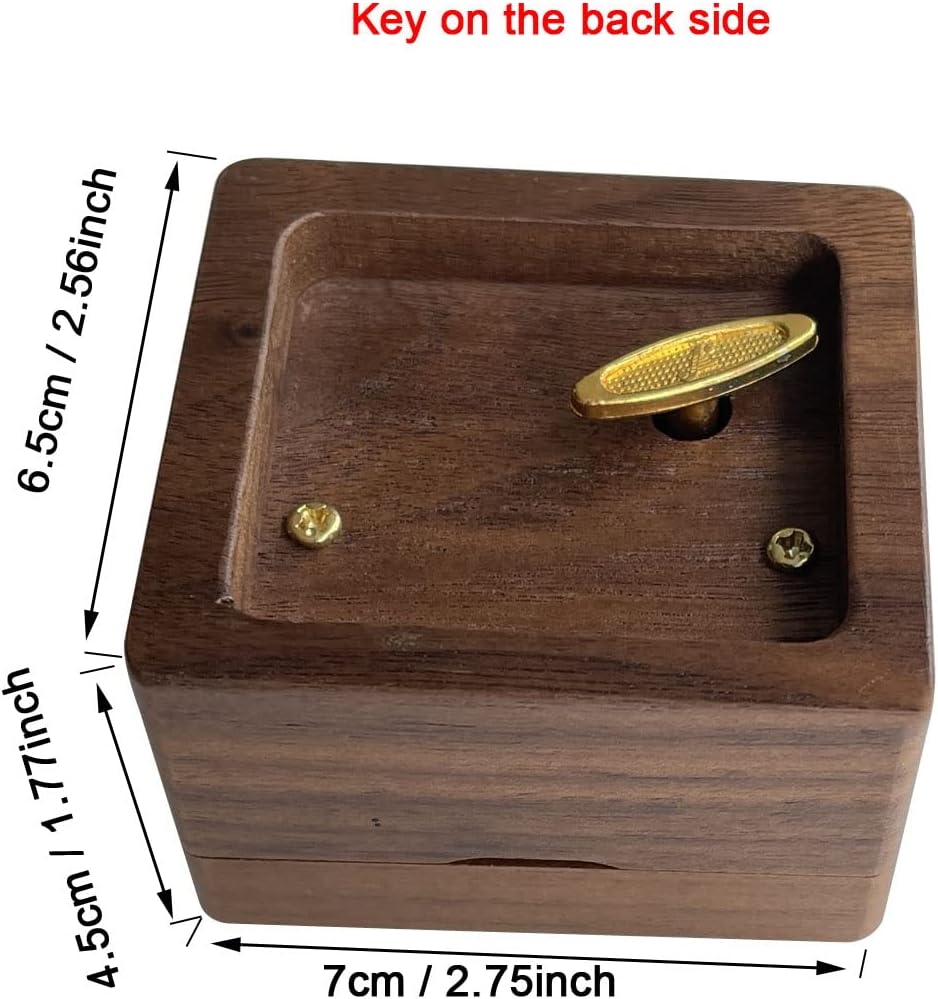 Pursuestar Luxury Walnut Wood Music Box Over The Rainbow