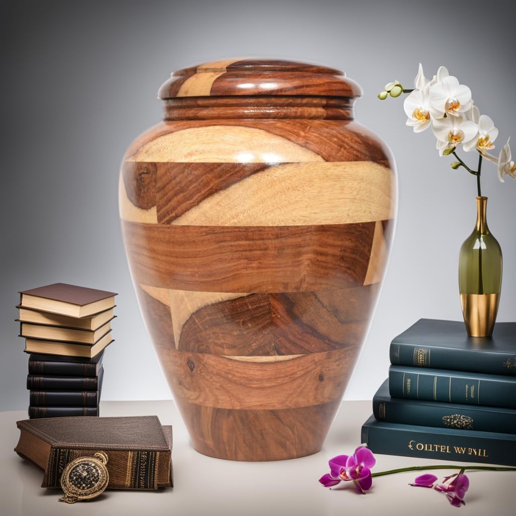 Small Wooden Cremation Urn - Handcrafted Memorial for Human and Pet Ashes