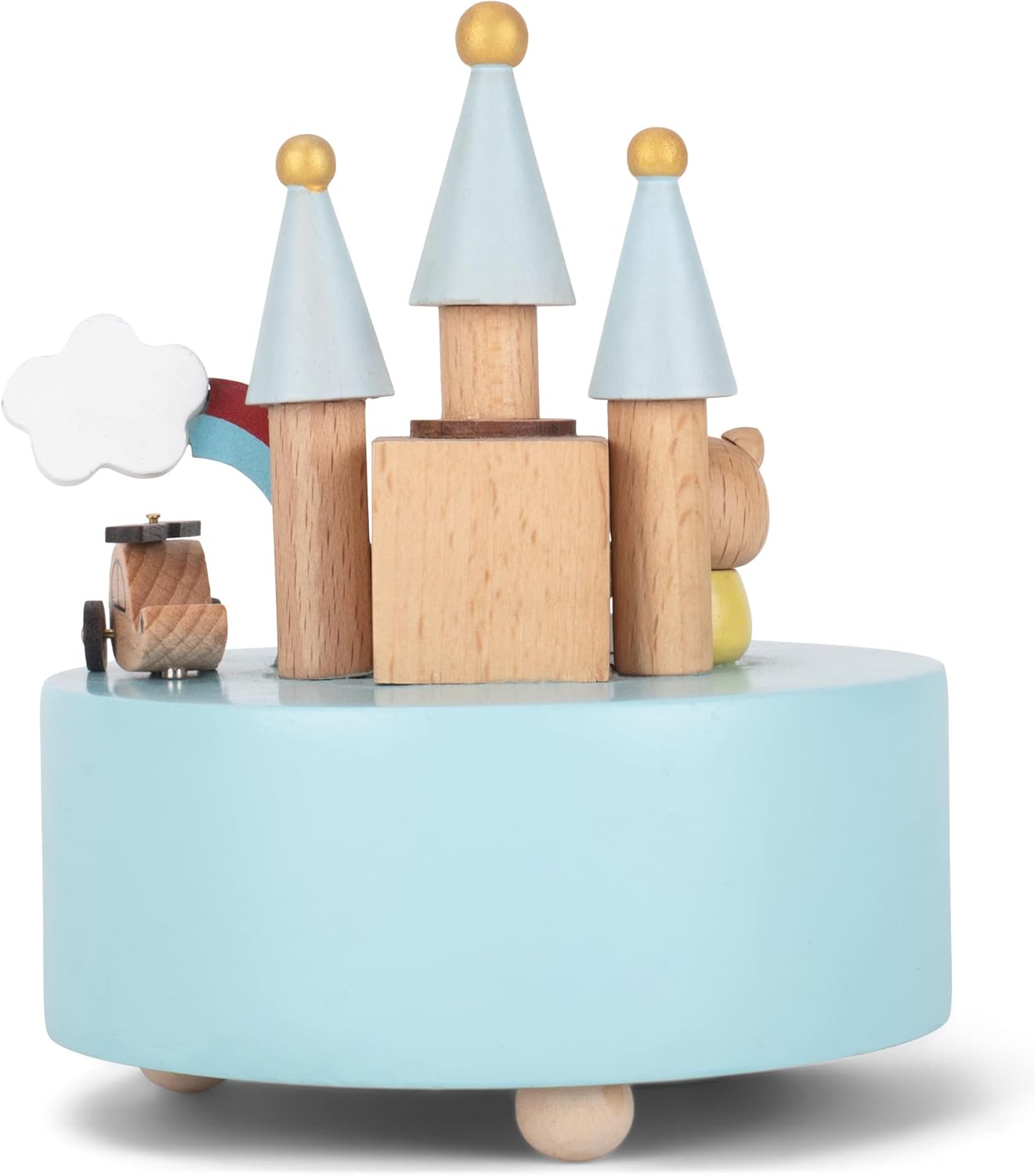 Cottage Garden Rainbow Castle Cat Music Box