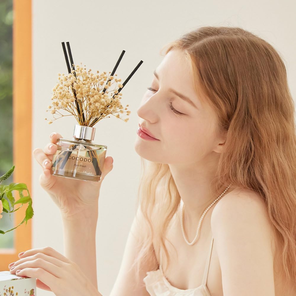 Cocodor Flower Reed Diffuser Set 67oz Lemon Eucalyptus Scent