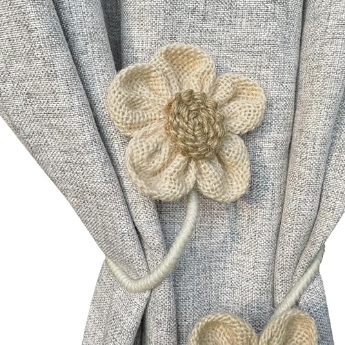 Warmtone Boho Jute Curtain Tiebacks Set of 4