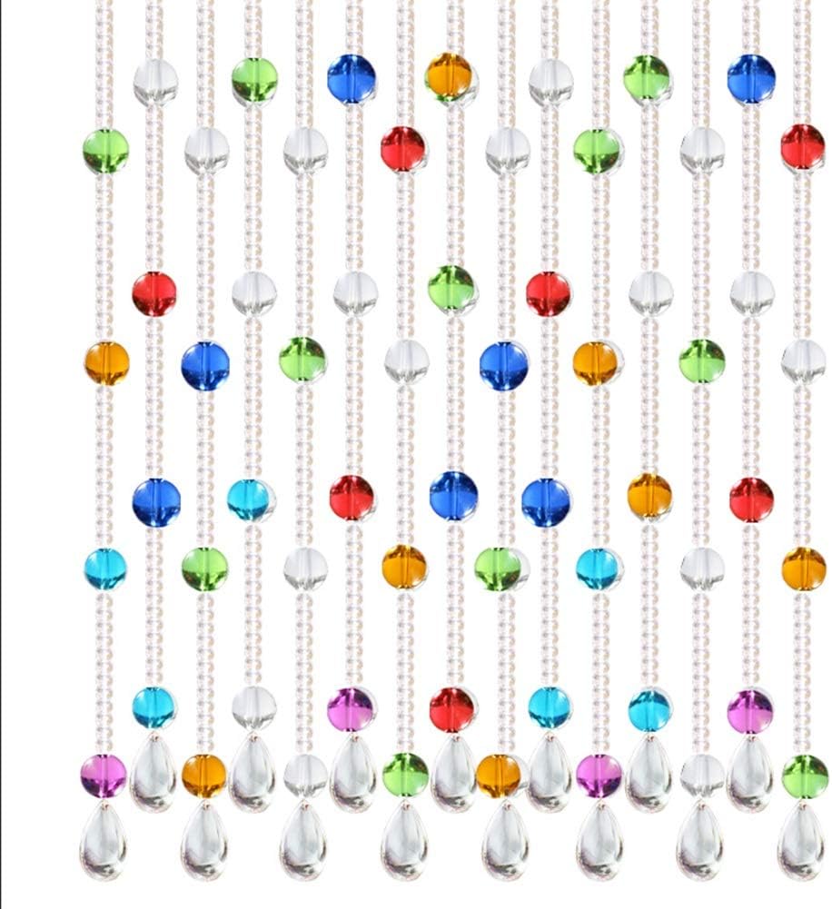 Etlegor Multicolor Crystal Beaded Curtain 21 Strands