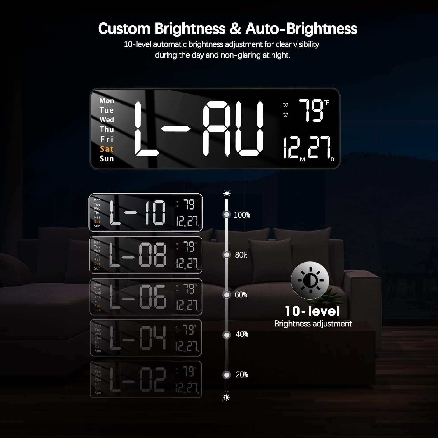 JoFomp 16 Inch Digital Wall Clock with Remote Control
