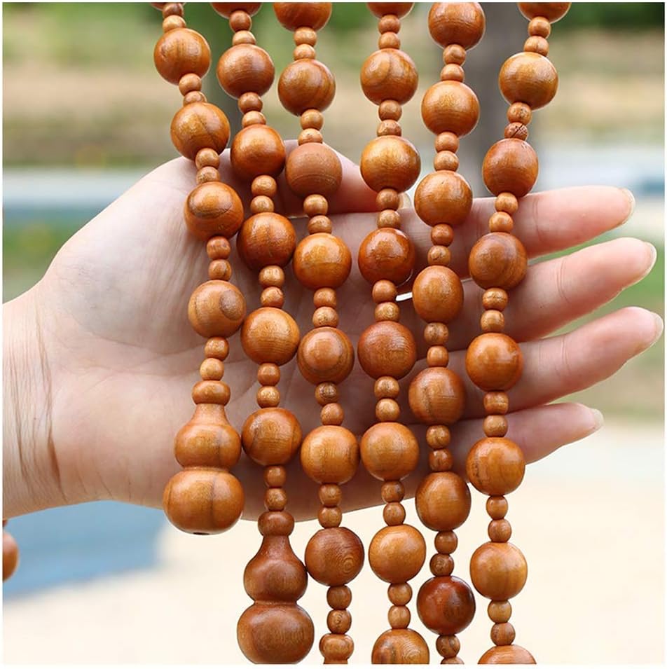 Beaded Curtain with Wooden Beads for Doorway Closet and Room Dividers