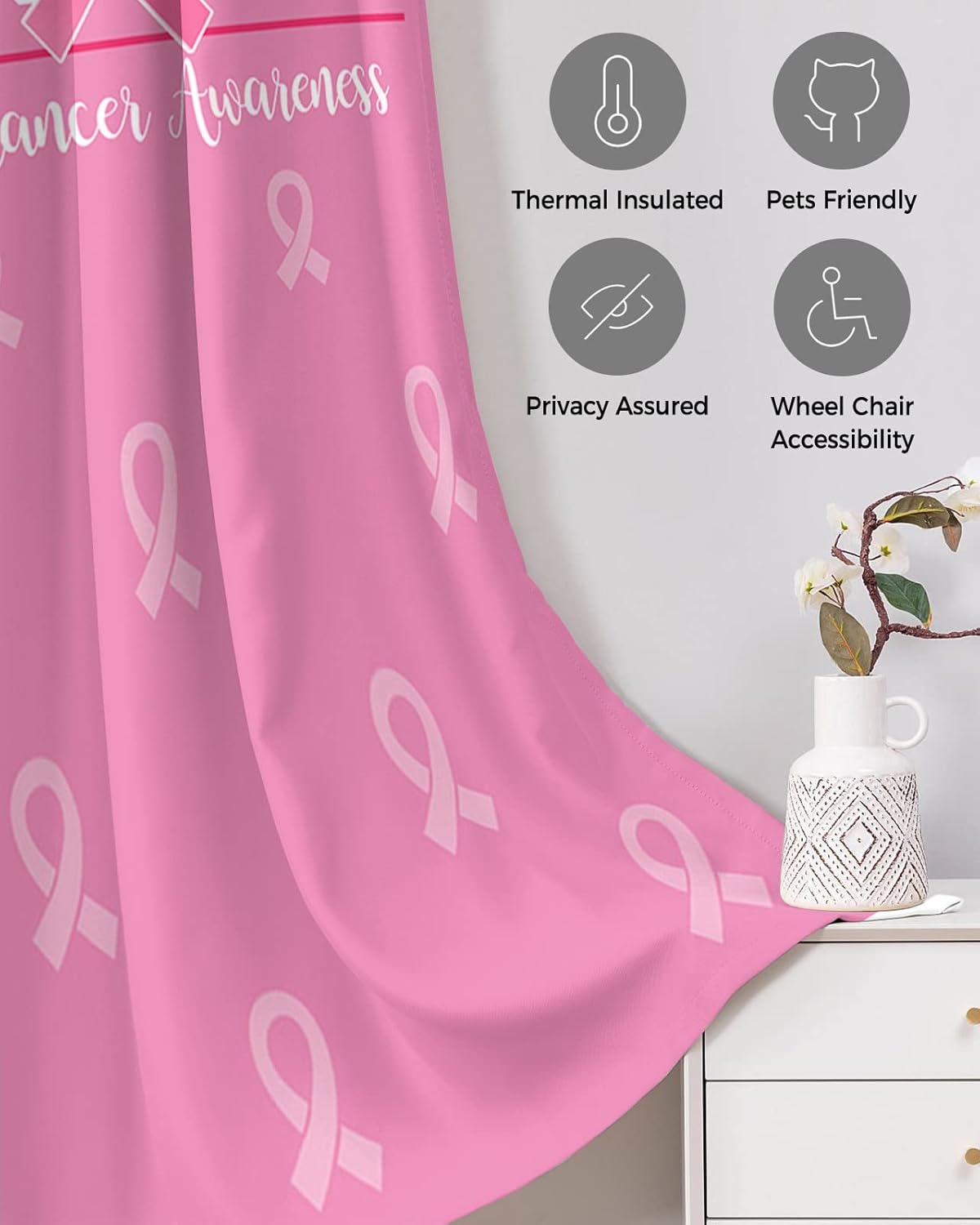 Pink Ombre Door Curtains 54x78 Inch Blackout Panels