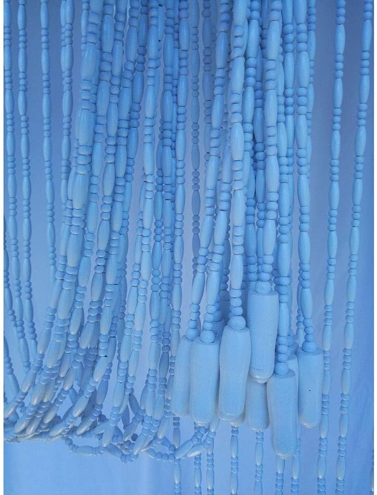 White Wooden Beaded Door Curtain for Doorways