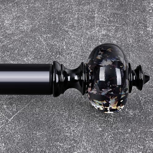JRZOO Black Curtain Rod 30-88 Inches Adjustable