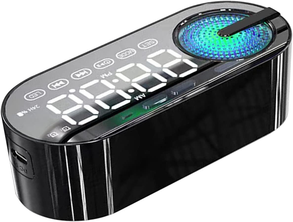 Bluetooth Speaker with Mirror Display and Dual Alarm Mode