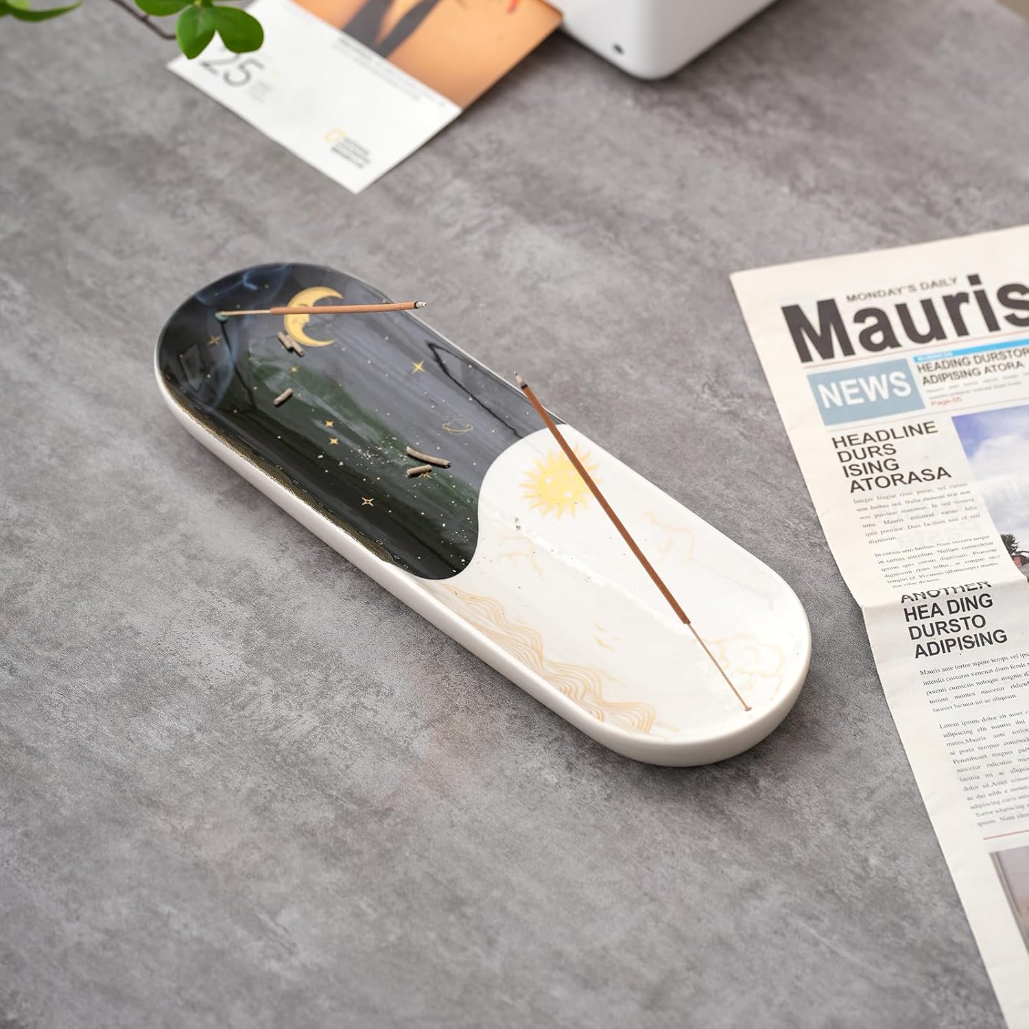 Ceremony Porcelain Incense Holder with 60 Sticks