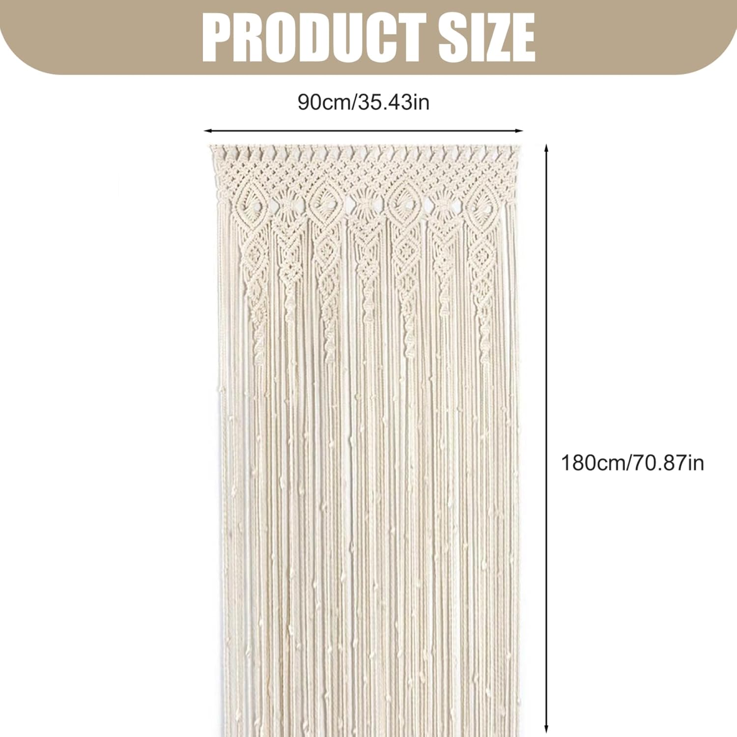 Boho Macrame Curtains 35x71 Inch Decorative Room Divider