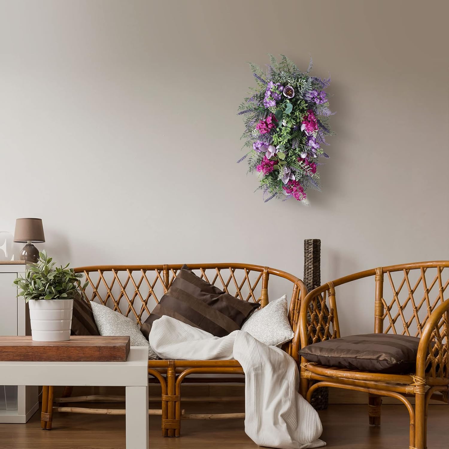 BEIJIALY Spring Wreath for Front Door Decor