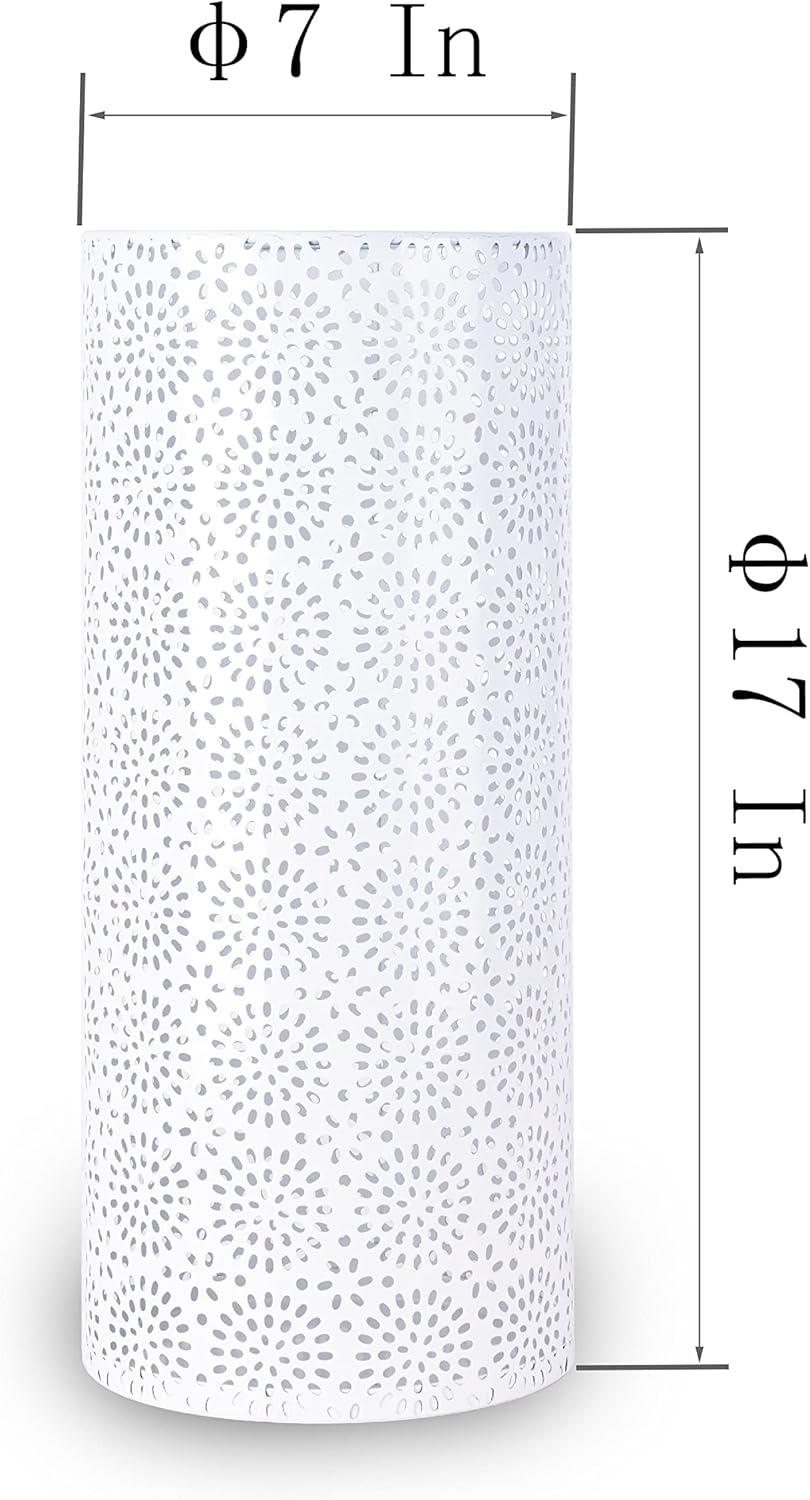 BEWBBAT Umbrella Stand Rack with 3 Hooks White 17x7 Inch