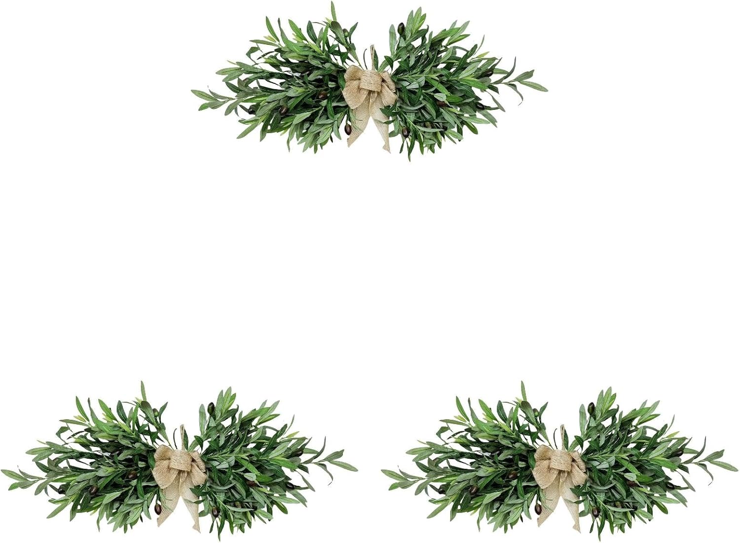 24 Inch Floral Swag with Olive Leaves and Berries