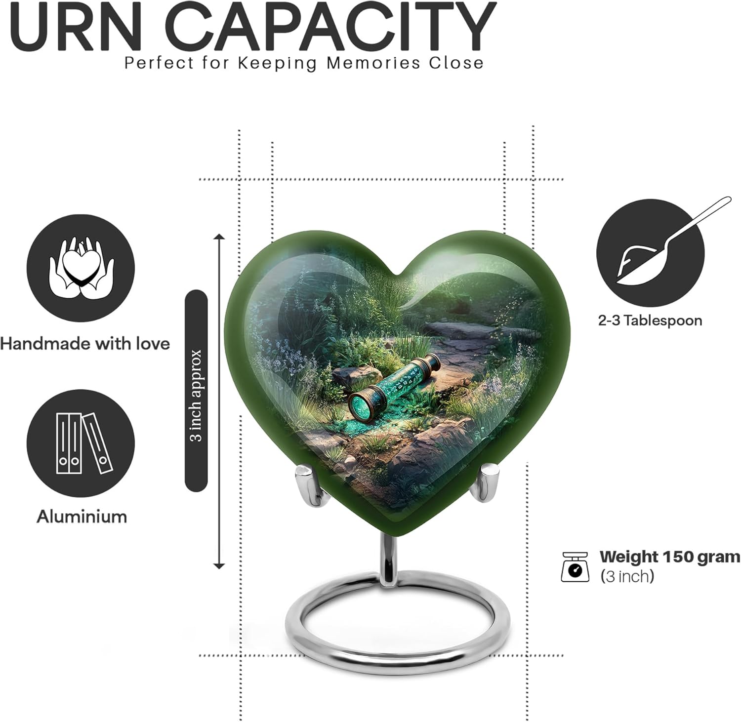 YATSKIA Green Telescope Urn for Adult Ashes