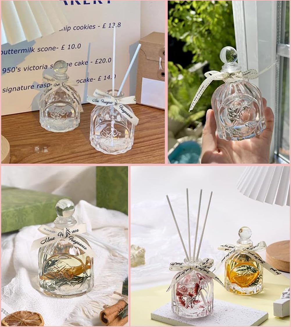100ML Clear Glass Diffuser Bottle with Lid