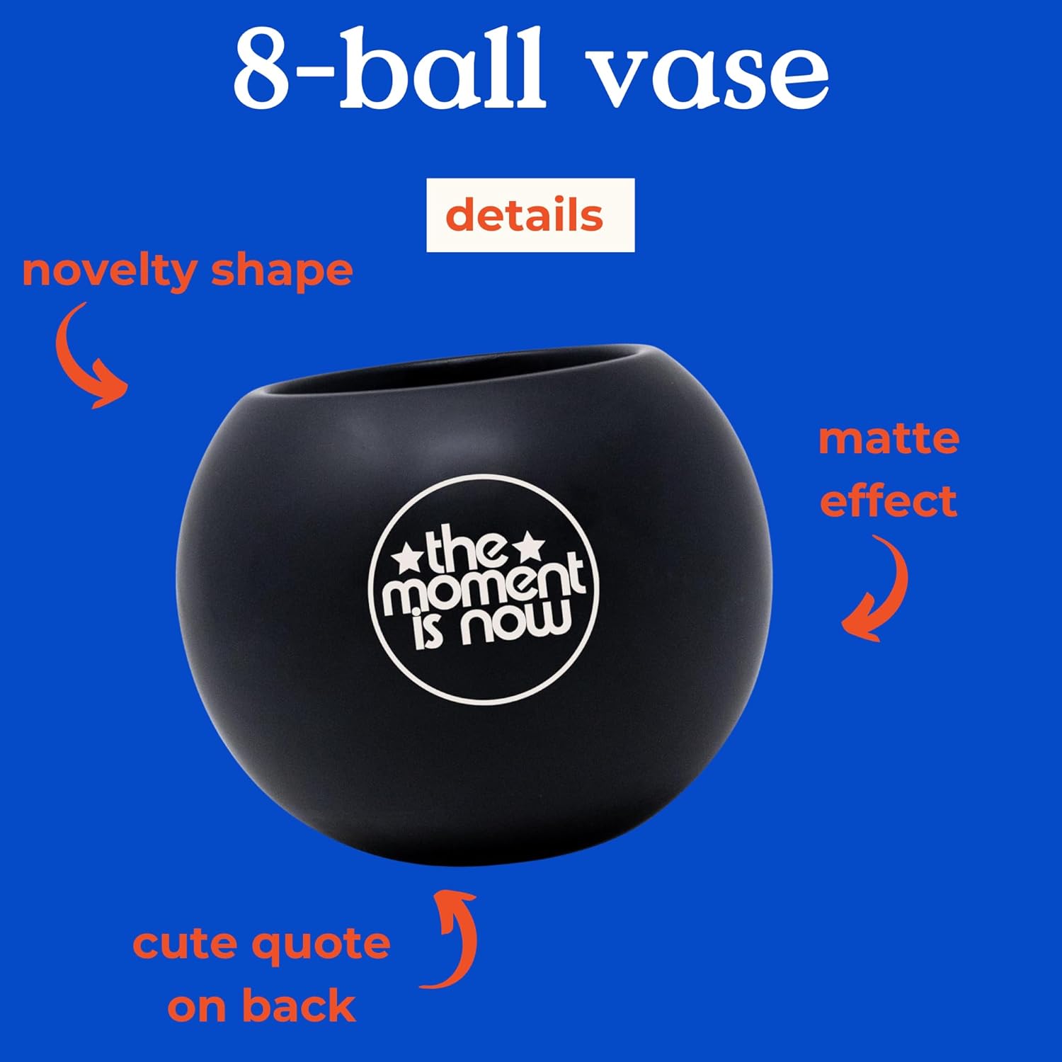 Bando Novelty 8 Ball Flower Vase Retro Ceramic Decor