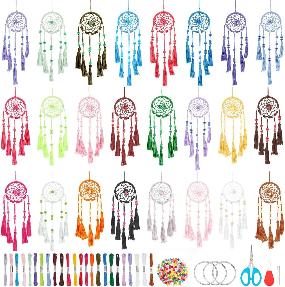 INFUNLY 24PCS DIY Dream Catcher Kit for Beginners