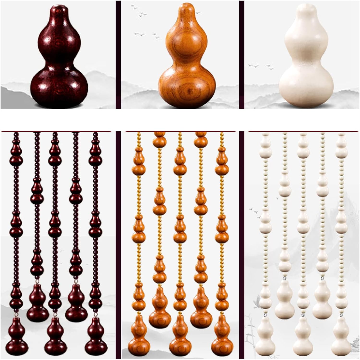 ZHANGQINGXIU Wood Beaded Curtain Doorway Divider