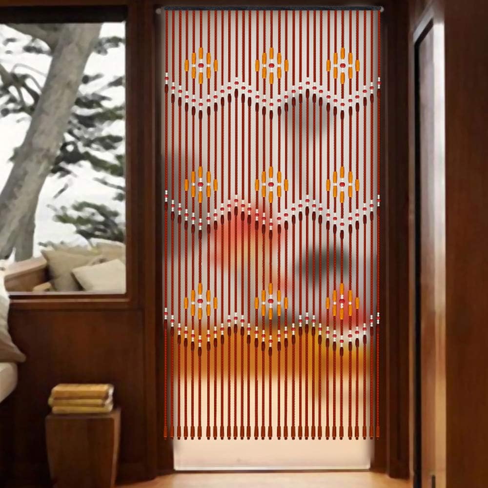 TFCFL Wooden Bead Curtain 31 Lines Door Divider