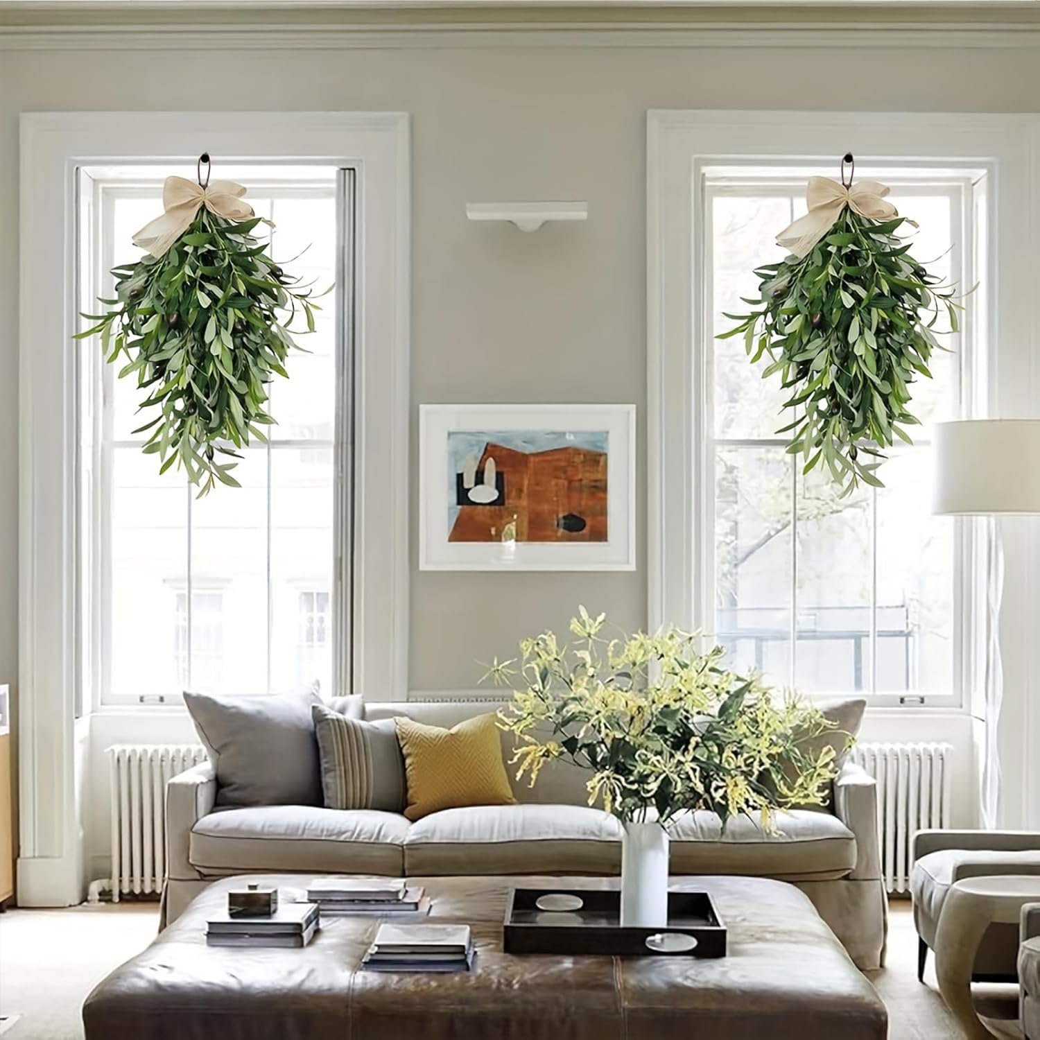 Wnvivi 236 Inch Olive Teardrop Swags Faux Greenery
