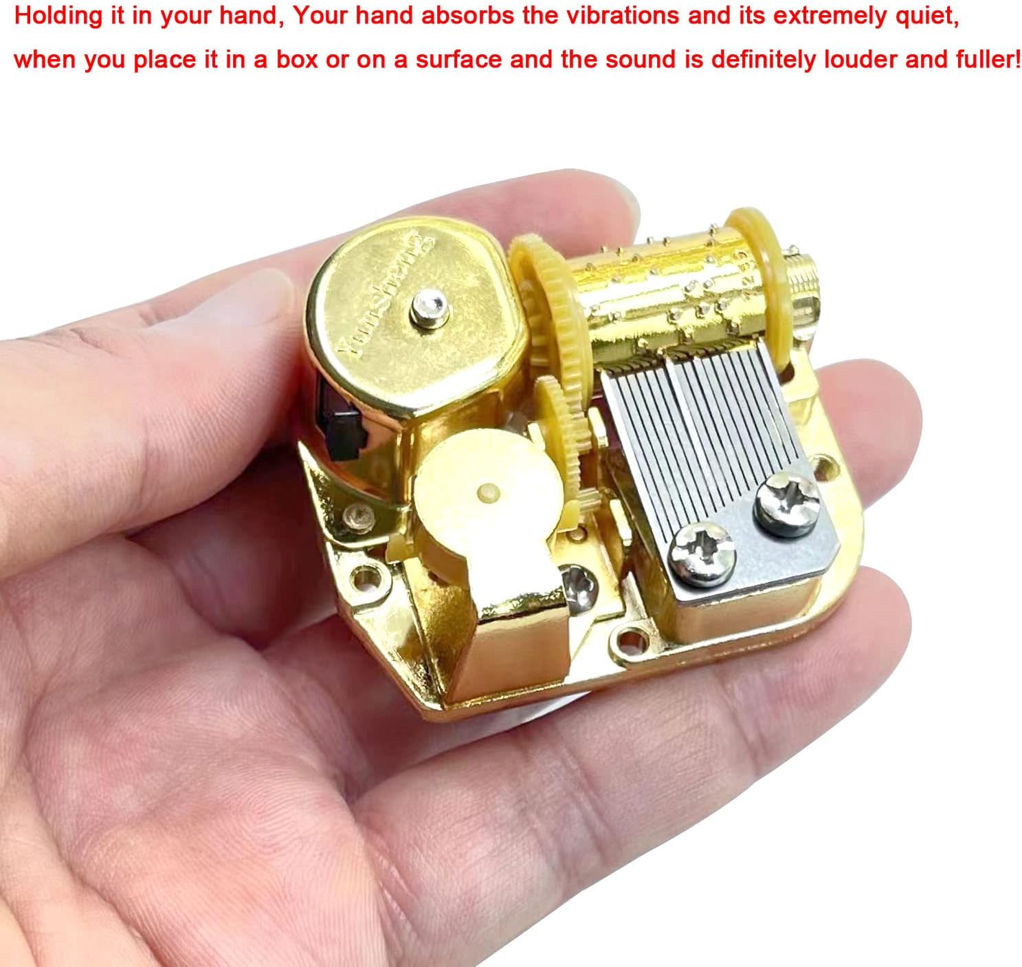 Pursuestar Wind Up Music Box Movement 18 Note Gold