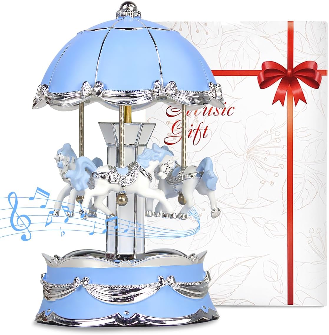 Carousel Horse Music Box Gifts You Are My Sunshine Blue