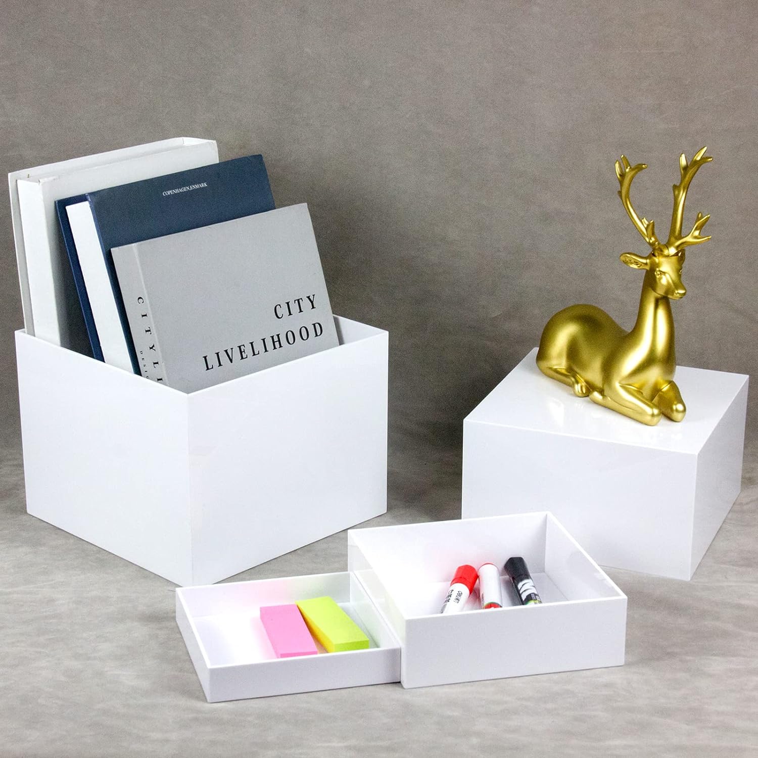 White Acrylic Cube Cupcake Display Riser