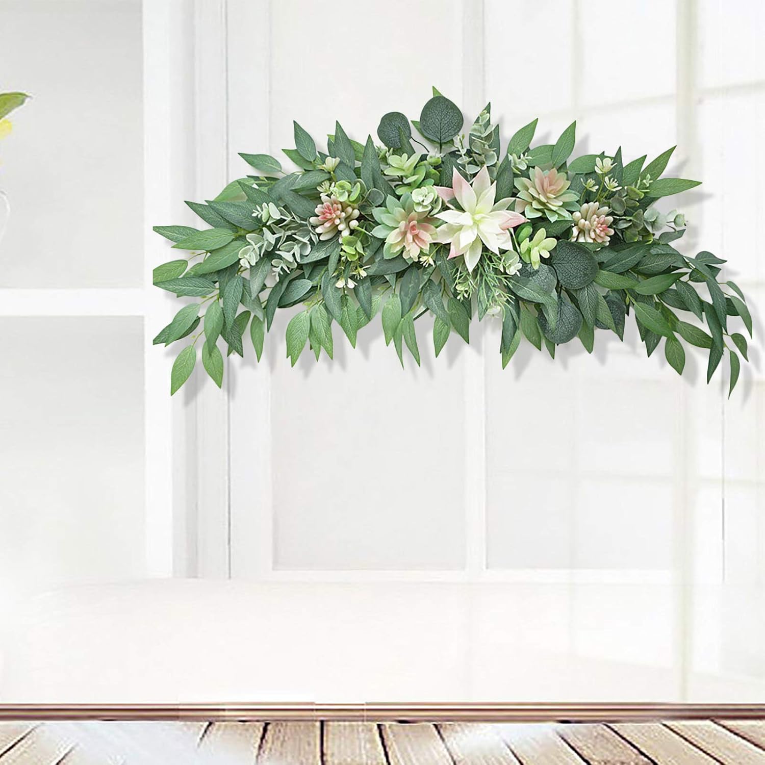 PerGar Artificial Succulents Swag 28 Inch Wedding Arch Decor