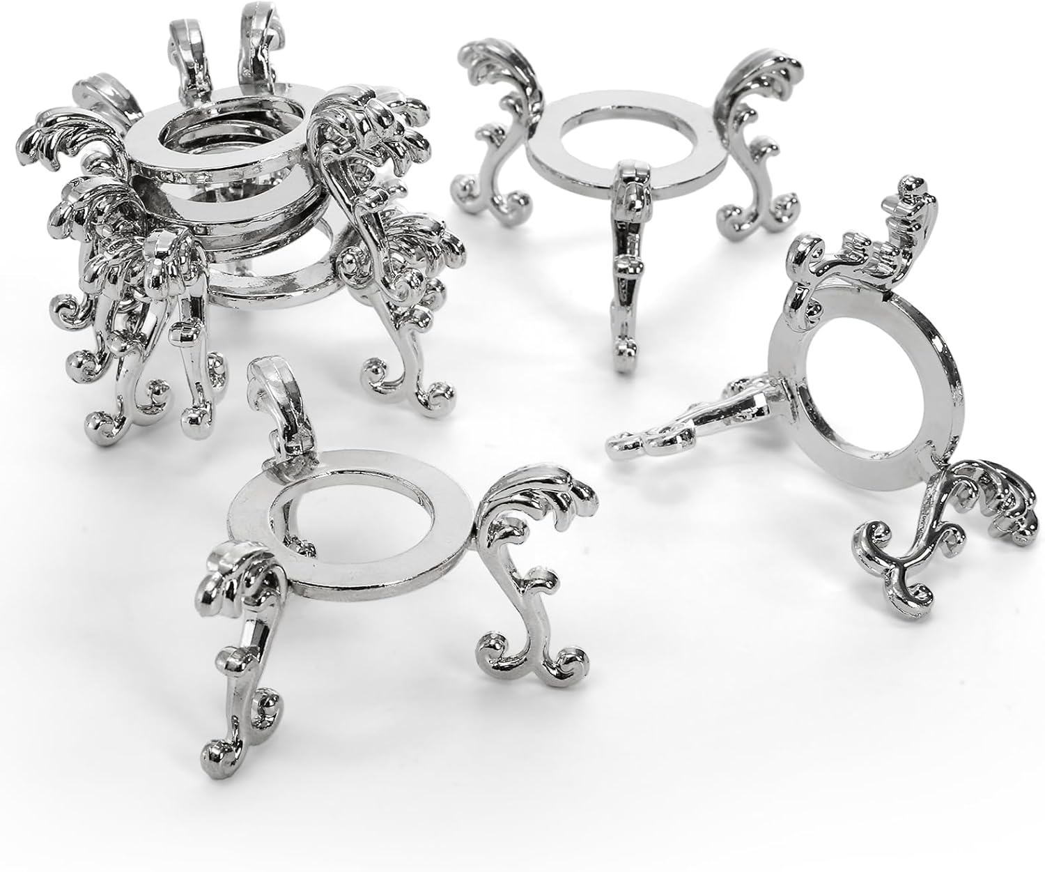 Jucoan 14 Pack Crystal Ball Stand Metal Silver
