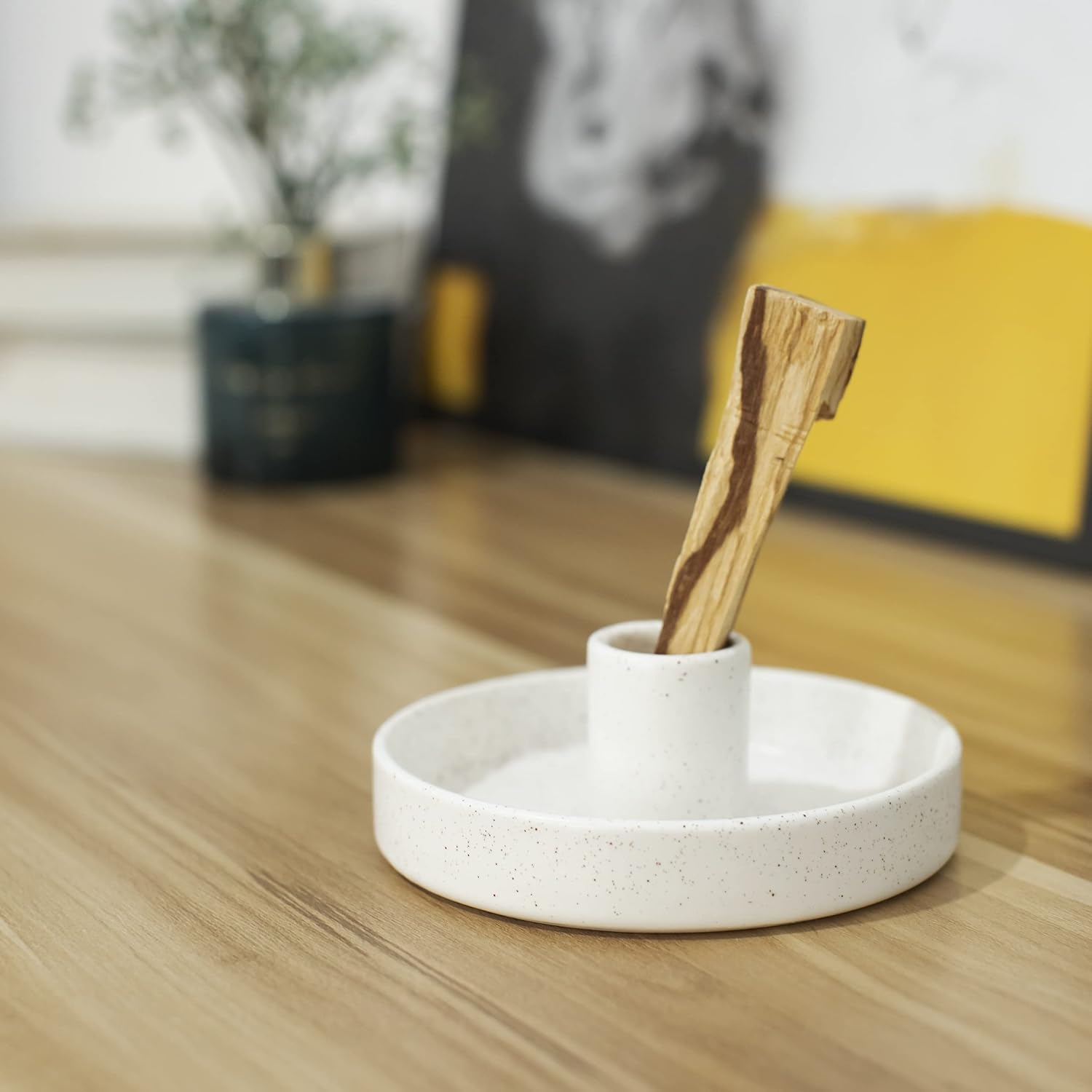 Cozy Speckled White Palo Santo Holder