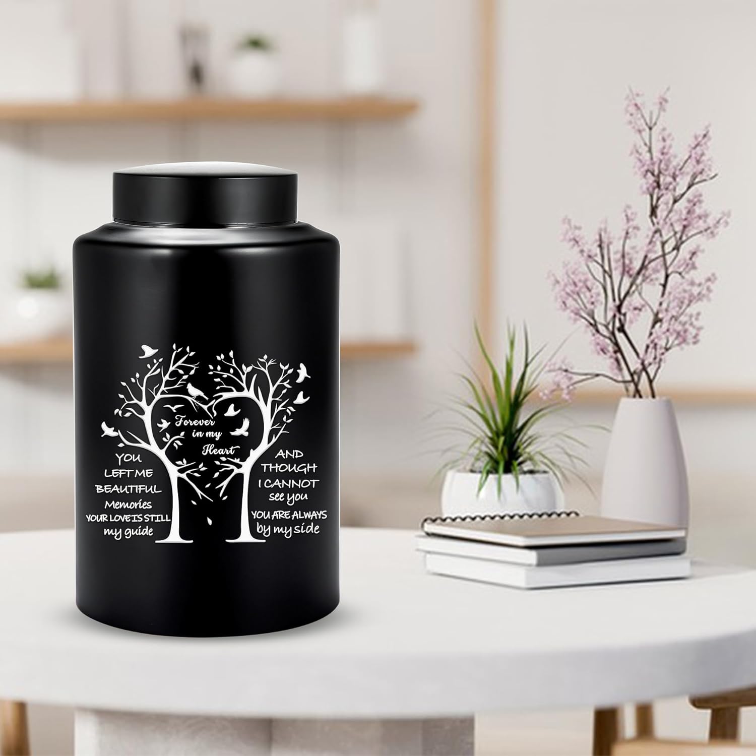 220 Lbs Black Tree of Love Urns for Ashes