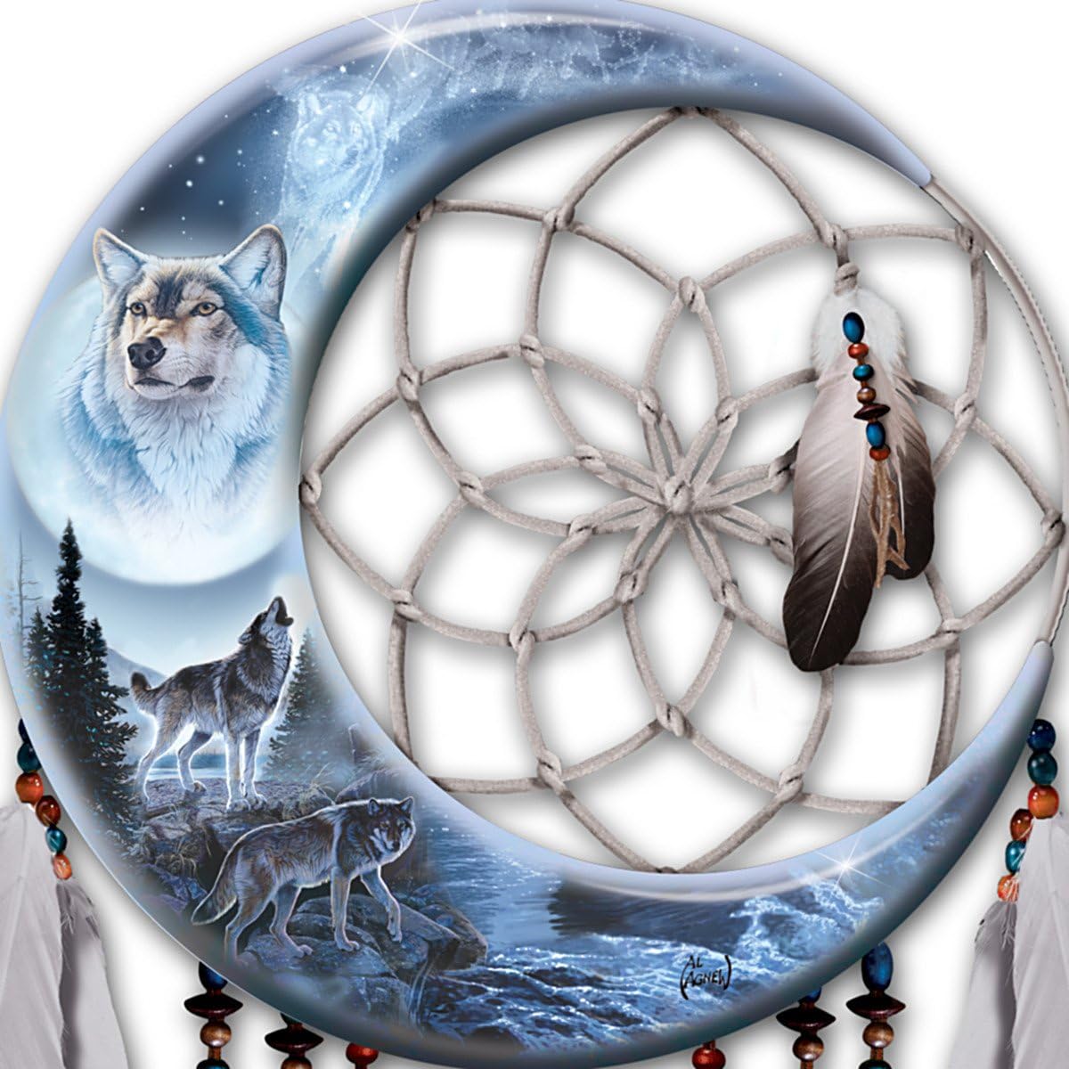 Al Agnew Wolf Dreamcatcher Wall Decor