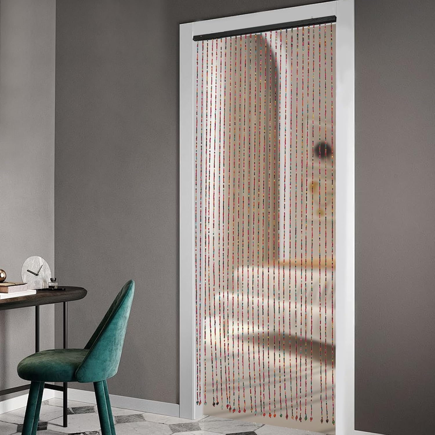 Gworobie 27 Strings Door Curtain with Beads and Tassels