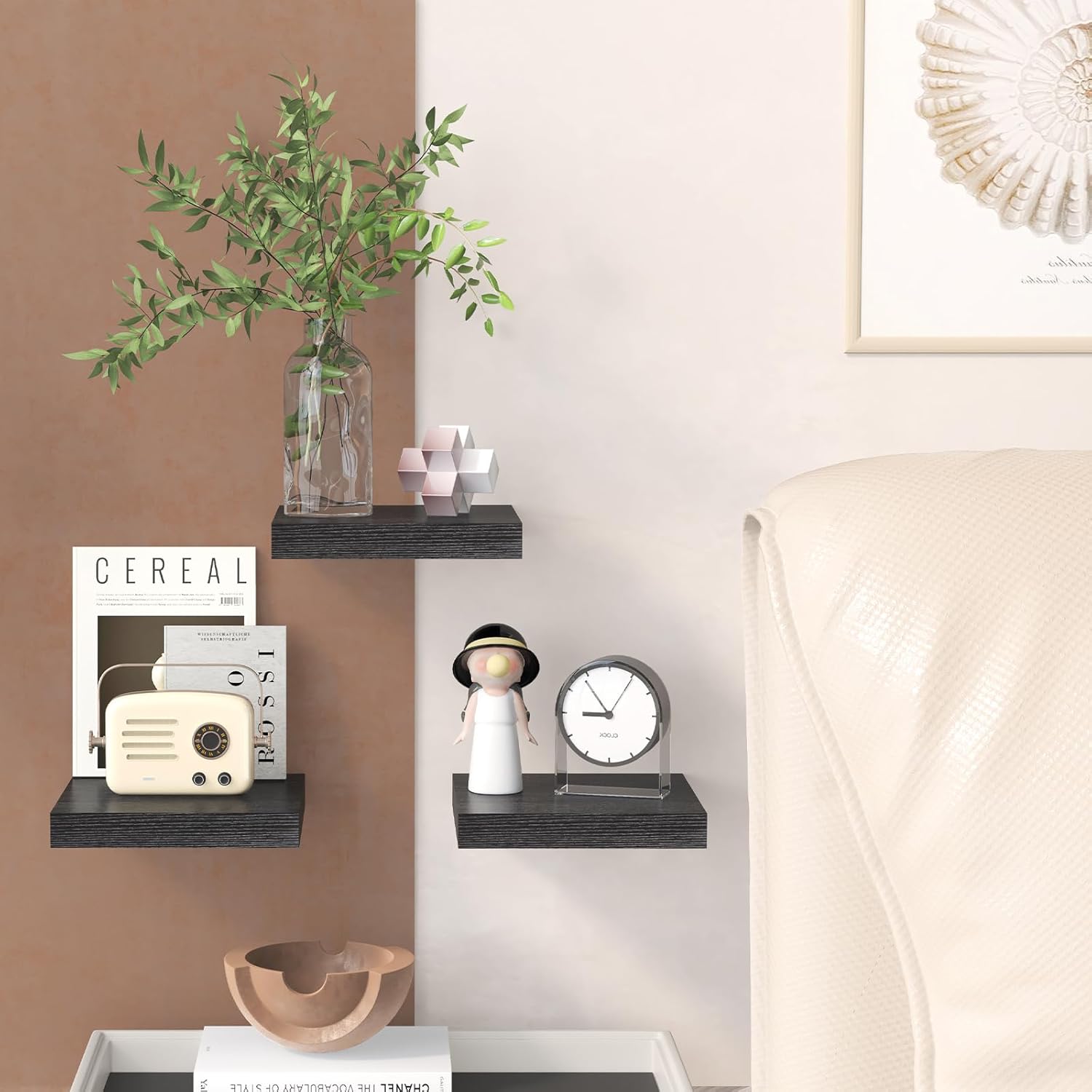 Fixwal 8in Floating Shelves Set of 3