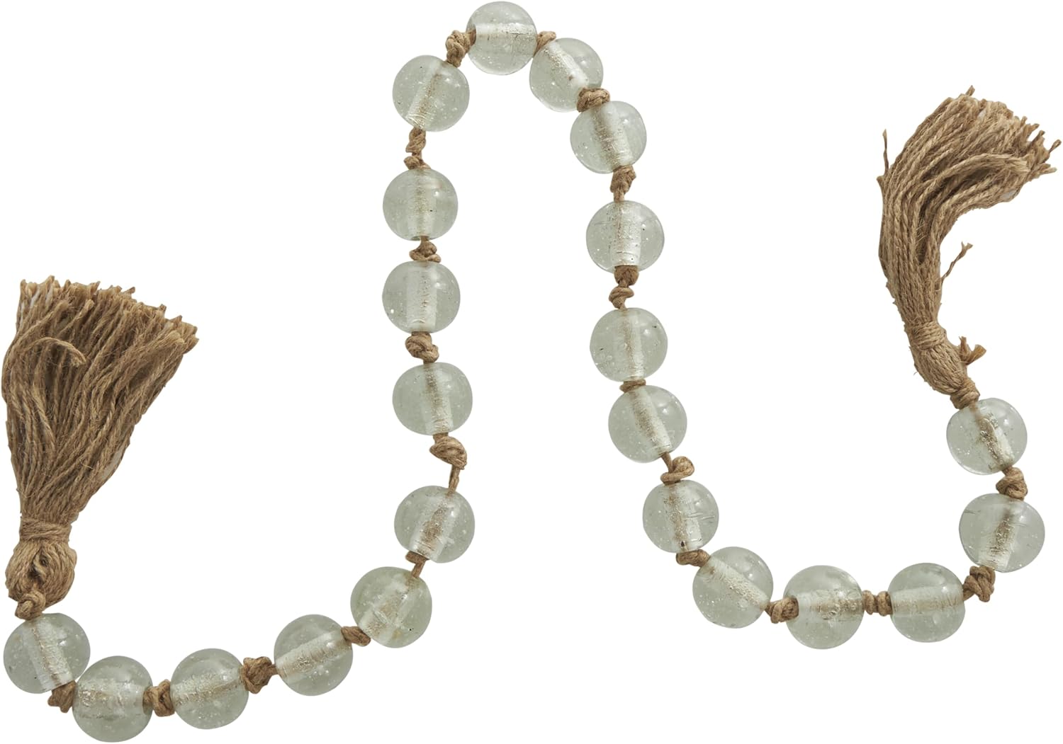 Deco 79 Clear Glass Beaded Garland with Tassel