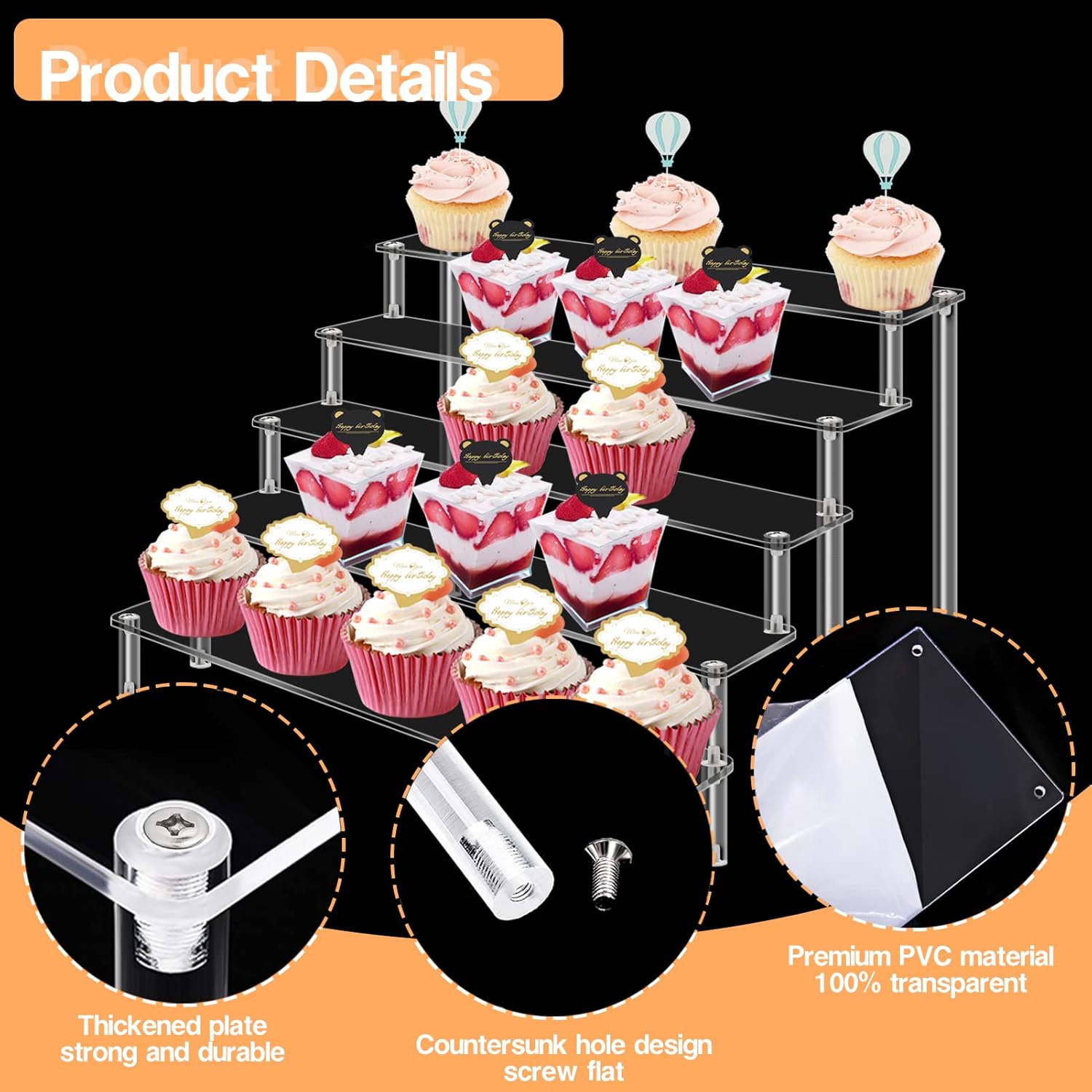 KALYLOC 5 Tier Acrylic Display Stand for Collectibles