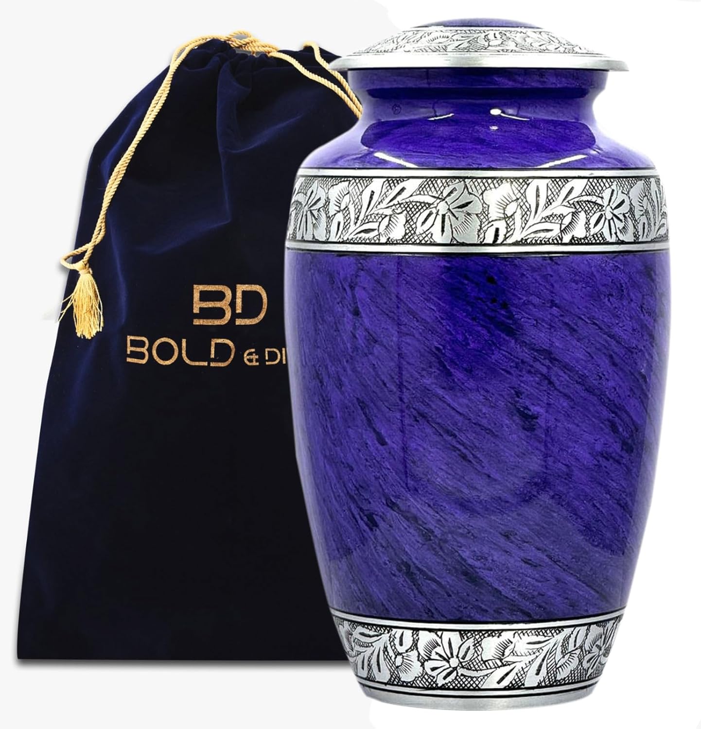 Bold Divine Purple Large Cremation Urn for Adult Ashes