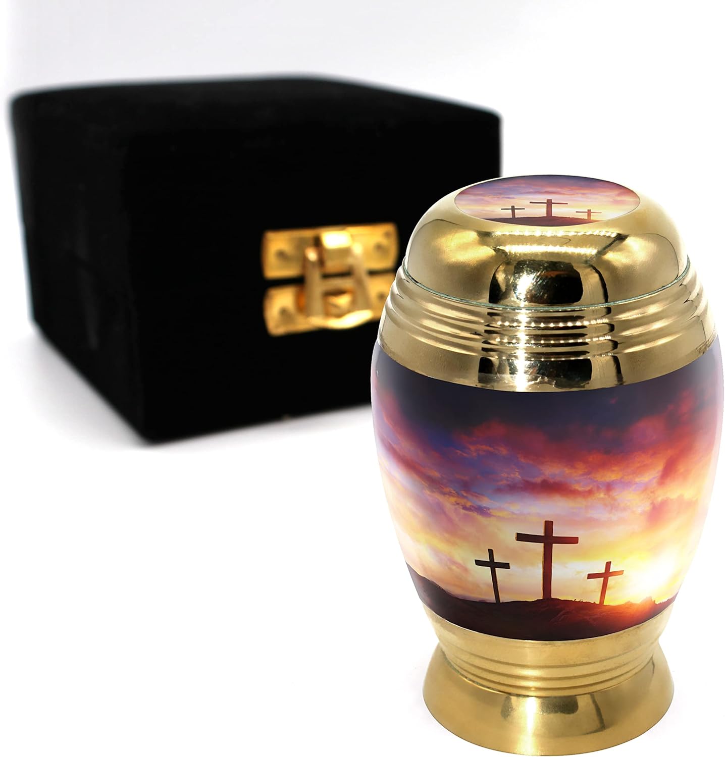 Sunset Cremation Urn for Women - Handcrafted Brass Decorative Urn