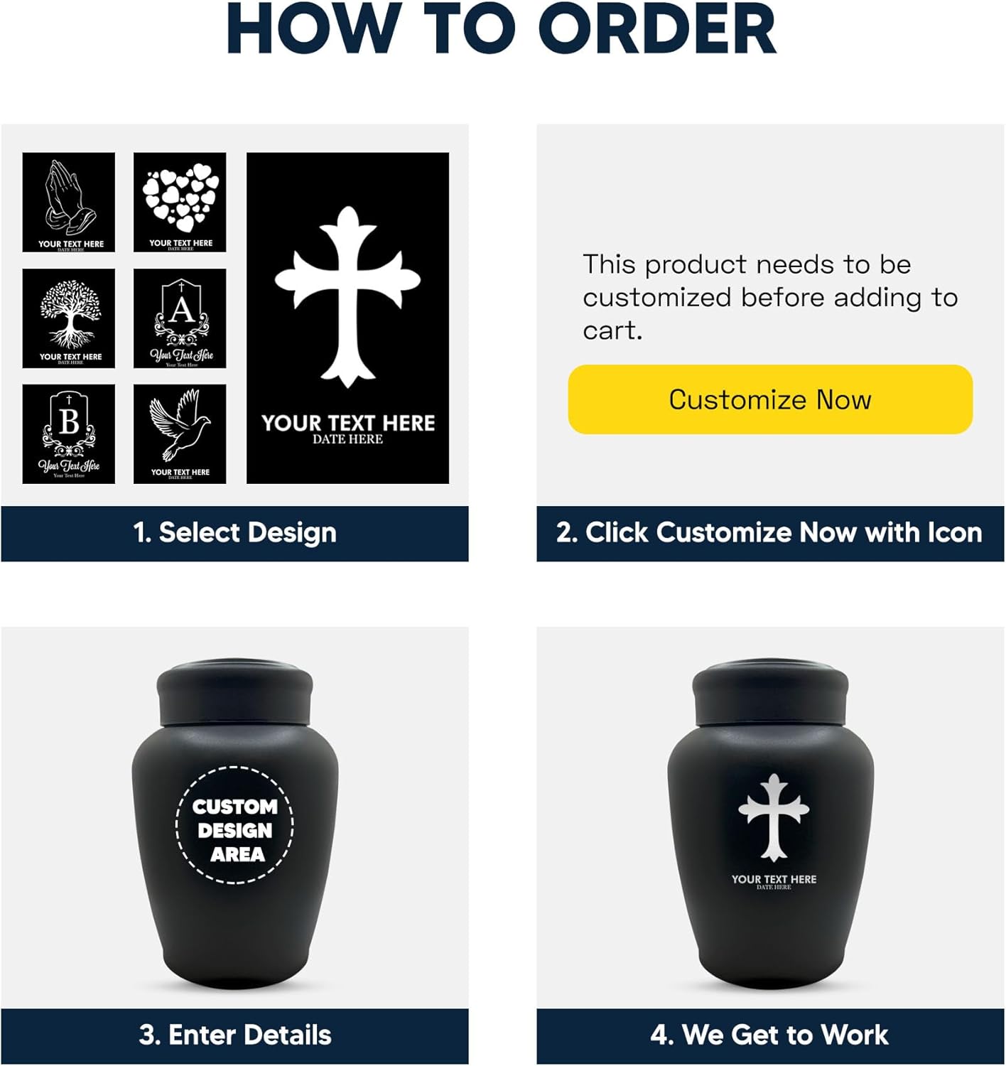 Personalized Cremation Urn with Dark Humor Design and Name