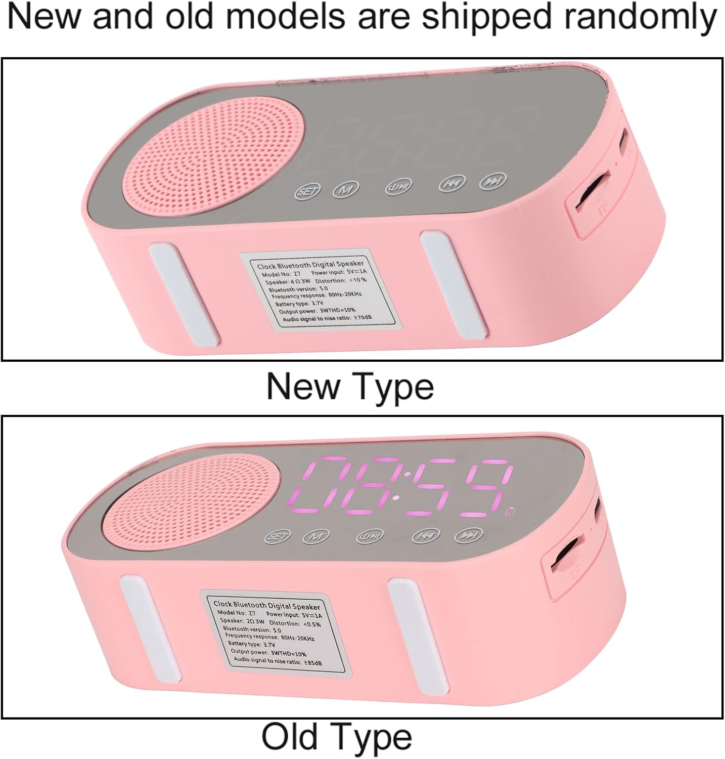 Bluetooth Speaker Alarm Clock with LED Mirror Display
