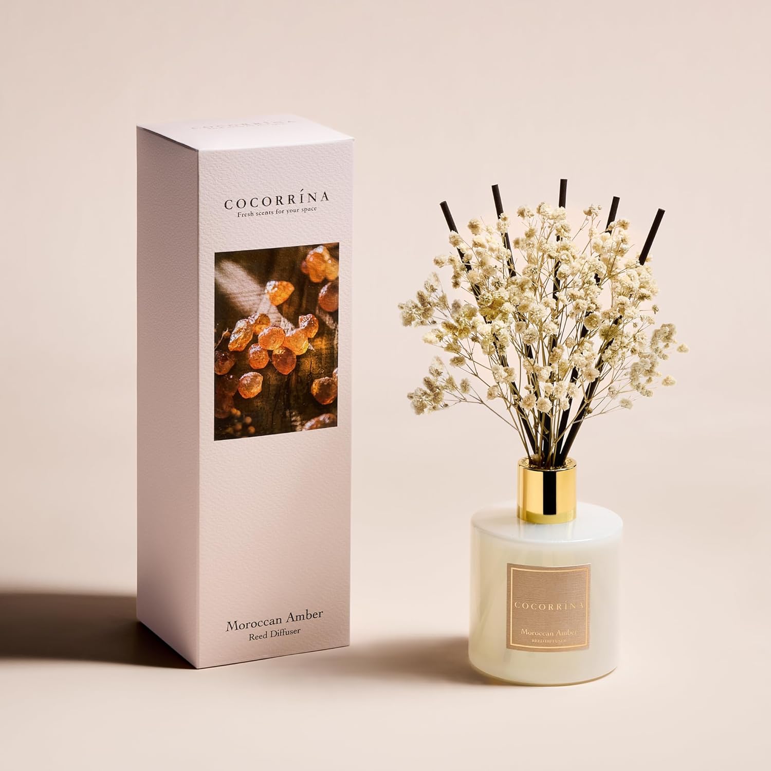 COCORRINA Moroccan Amber Reed Diffuser Set
