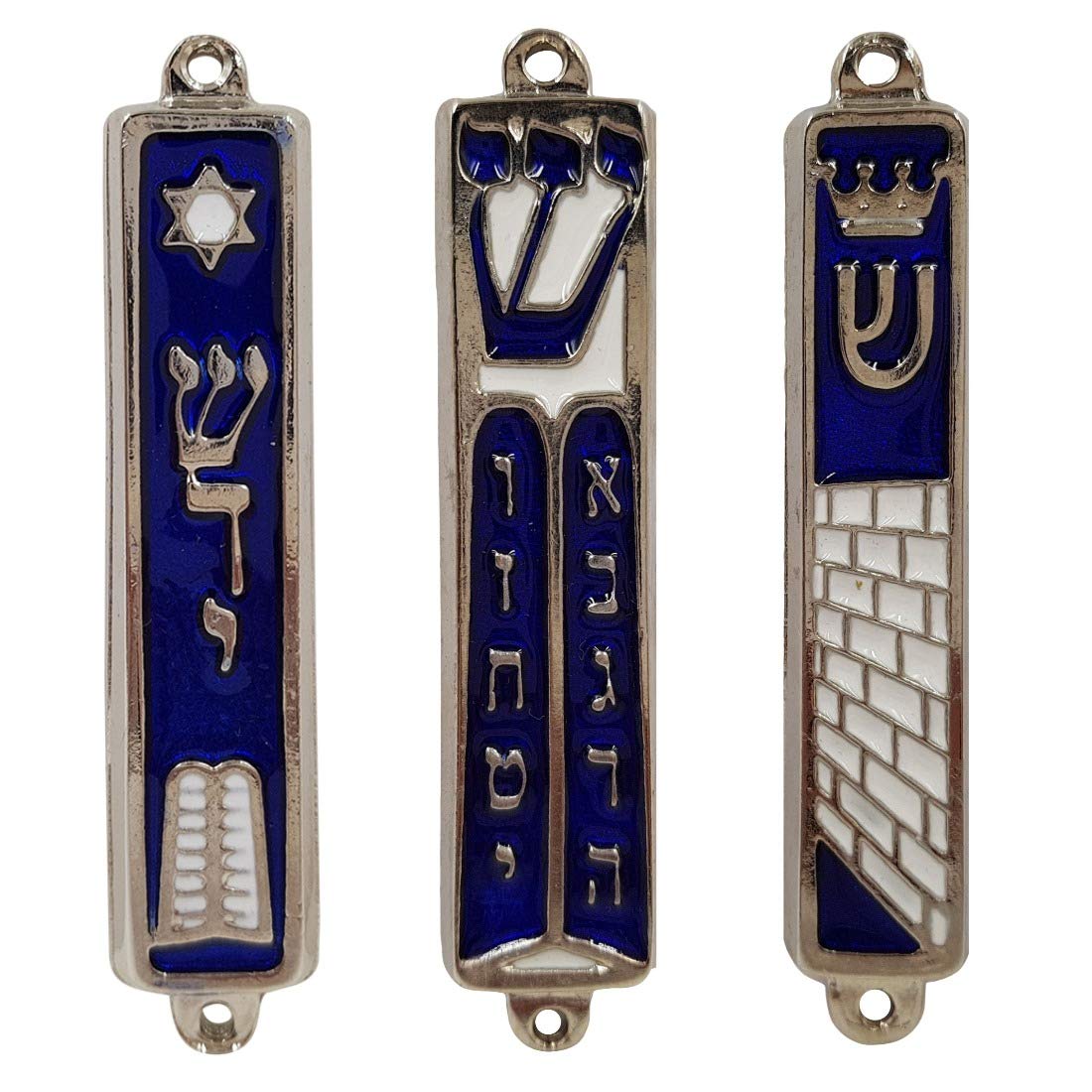 Set of 3 Jerusalem Mezuzah Cases with Scroll Star of David Design