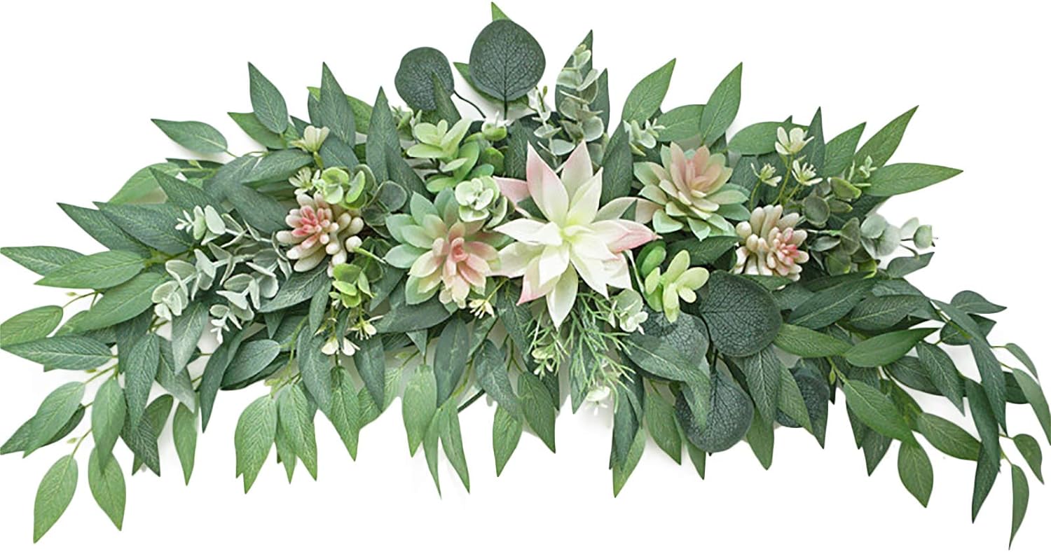 PerGar Artificial Succulents Swag 28 Inch Wedding Arch Decor