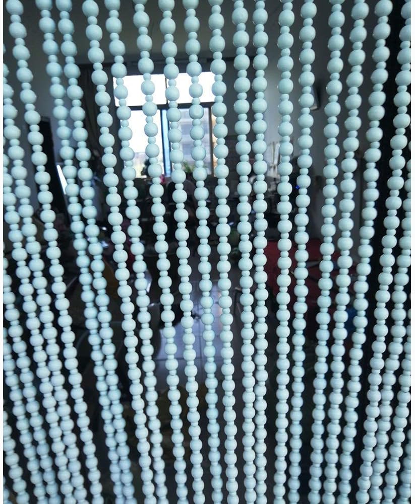 OKUOKA 26 Strands Beaded Door Curtain White