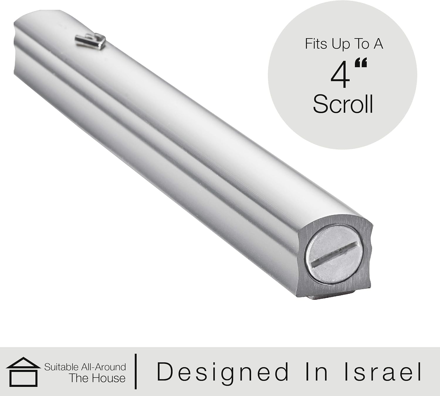 AS Mezuzah Case Silver Shin Design 5 Inches