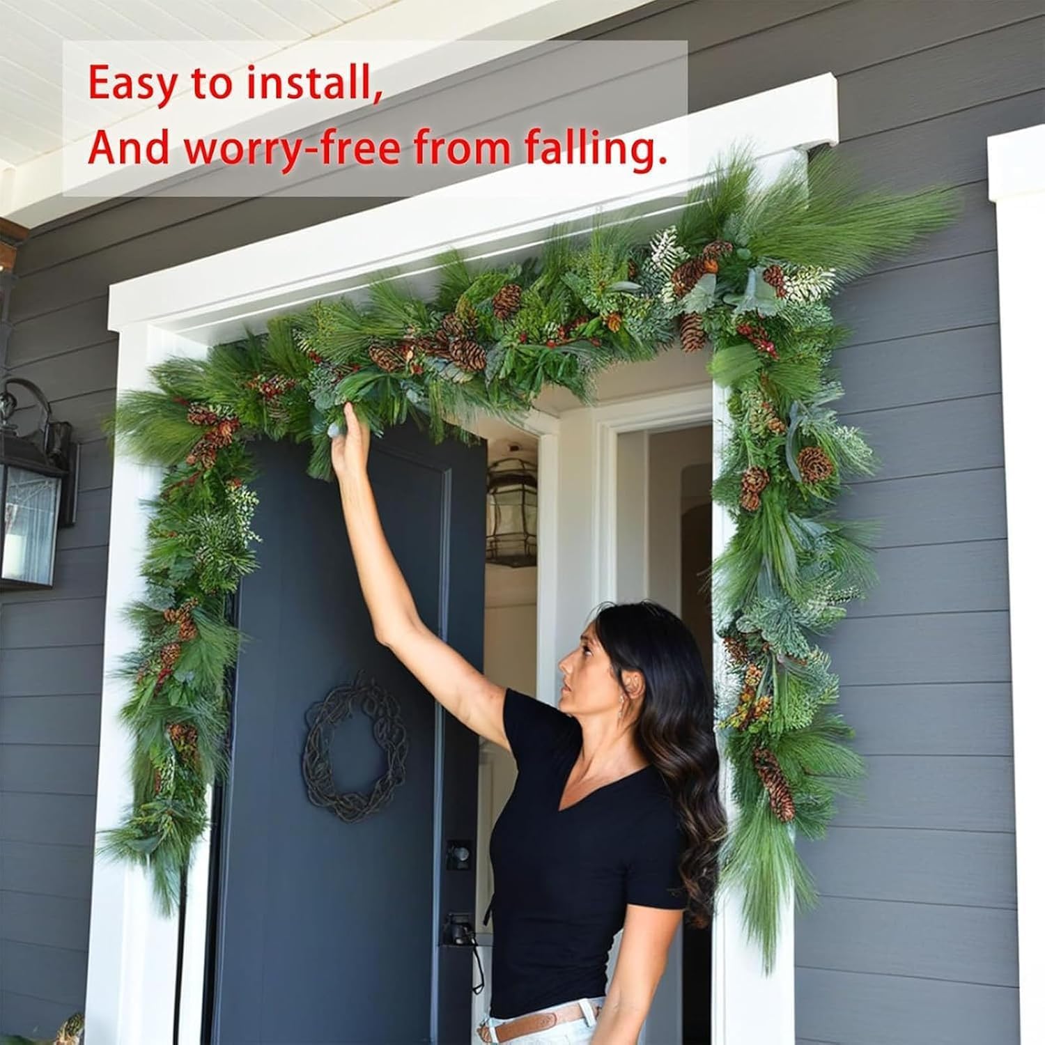 Adjustable Garland Hanger for Front Door 32-80 Inches